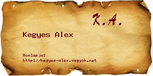 Kegyes Alex névjegykártya