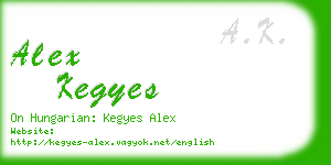 alex kegyes business card